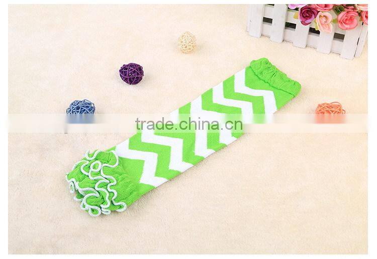 New baby leg warmers with ruffles and good quality cotton legging chevron ruffle leg warmers infant socks leggings LW-23