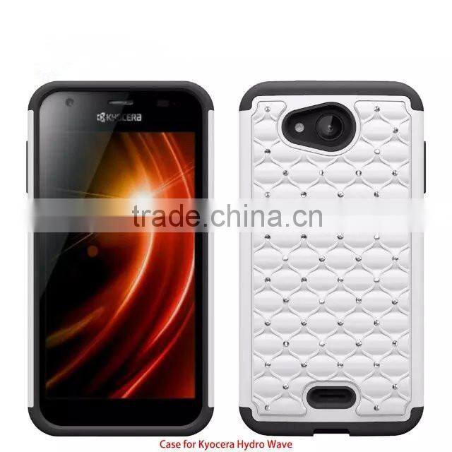Keno Shining Diamond-studded Armorbox Drop Resistant Silicone Case for Kyocera Hydro Wave