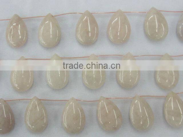 Natural gemstones rose quartz pear shape pendant