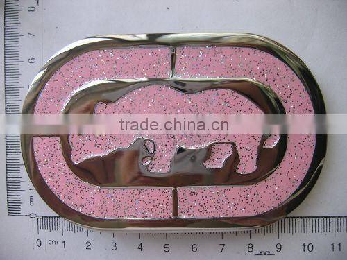 Fashion gold name plate belt buckle