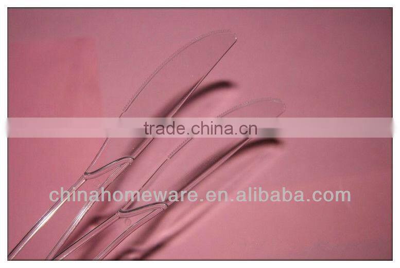 Clear plastic tableware western food knife