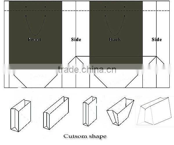 Customized die cut brown paper bag with factory price and high quality