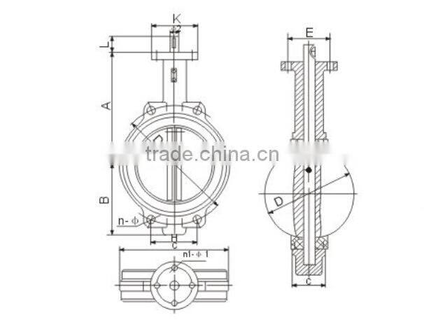 (BV-MZ-002)wafer style butterfly valve for flow control MANUFACTURER (DN50-2400)