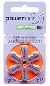 Good Quality hot sale Hearing Aid Zinc Air mercury free Battery power one battery size 13A