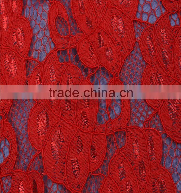 High end nylon cotton italian guipure bridal lace fabrics