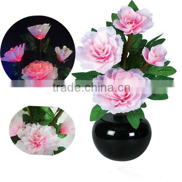 Artificial fiber optic peony flowers with led light home and party decor lamp