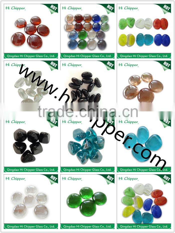 Fireplace decoration colored glass stone