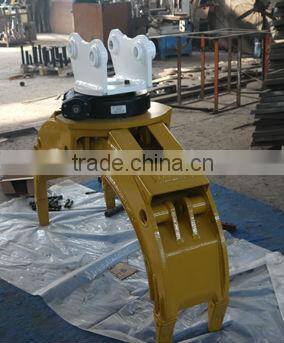 excavator rotating rock stone grab