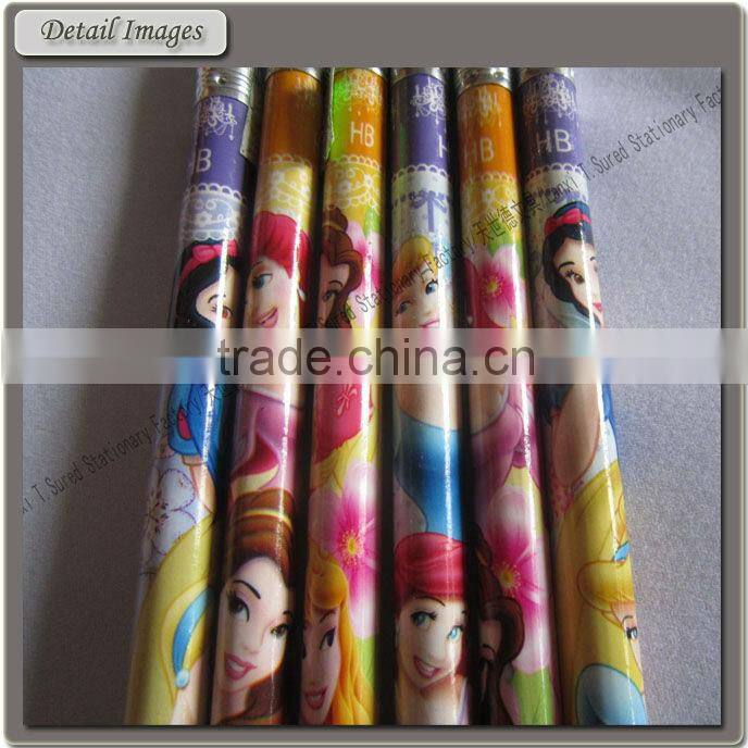 Custom Printed Natural Wood HB Lead Rubber Pencils