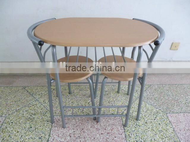 Dining room furniture breakfast MDF panel type metal dining table set couple table set