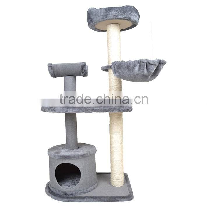 simple cat tree with sisal and plush