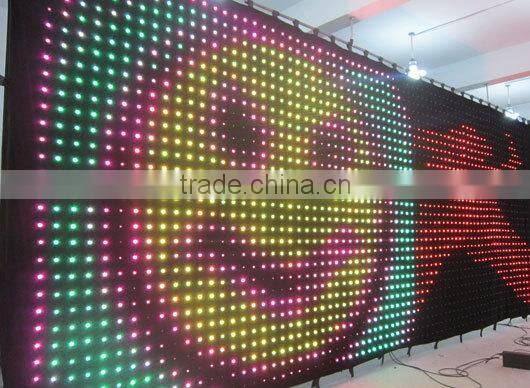 p10 3m*8m Concert backdrops foldable led video cloth/led fabric vision curtains with DMX&SD&PC Control