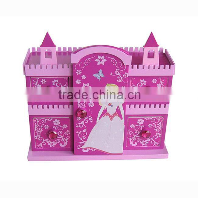 Girls favourite jewelry storage drawer cabinet princess castle style desktop storage cabinet