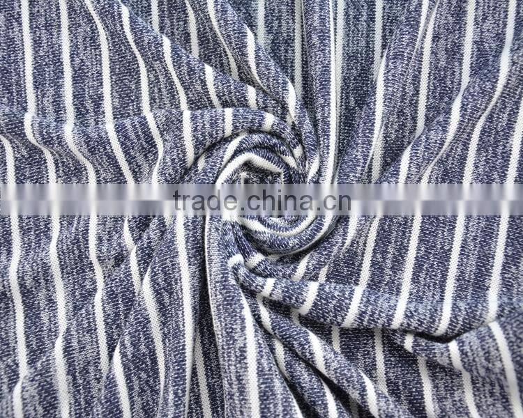 Jiufan Textile Knitted TR Yarn Dyed Fabric Striped Hacci Manufacturer For Clothing