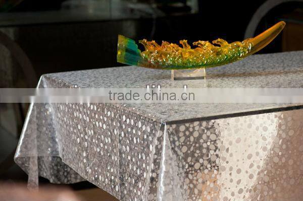 waterproof Yellow EVA film for table protector,vinyl crystal tablecloth