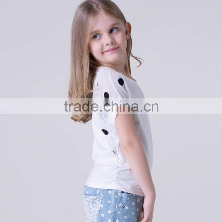 2015 hot sale children wear lovely pattern cotton with children chiffon dress and kids wholesale tshirt with kids wear manufactu