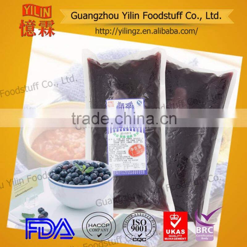 1.2kg PE bag natural blueberry jam OEM in China factory