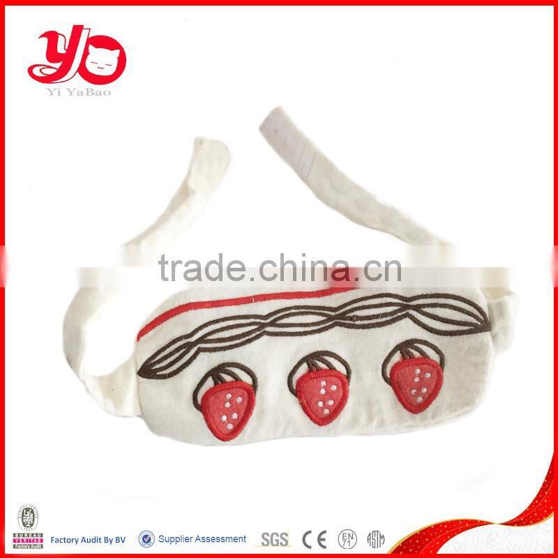 2016 new design emb plush makeup bag custom, plush mini bag with zip