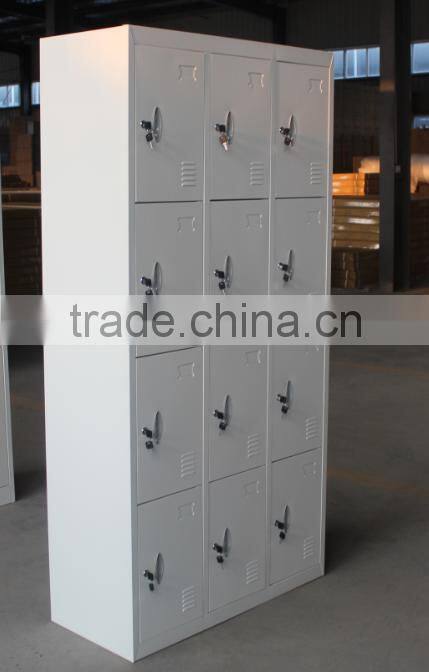 Vertical 12 Door Steel Locker wardrobe with hings