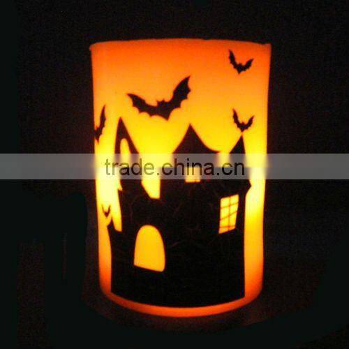 ghost led battery white light candle for cemetery