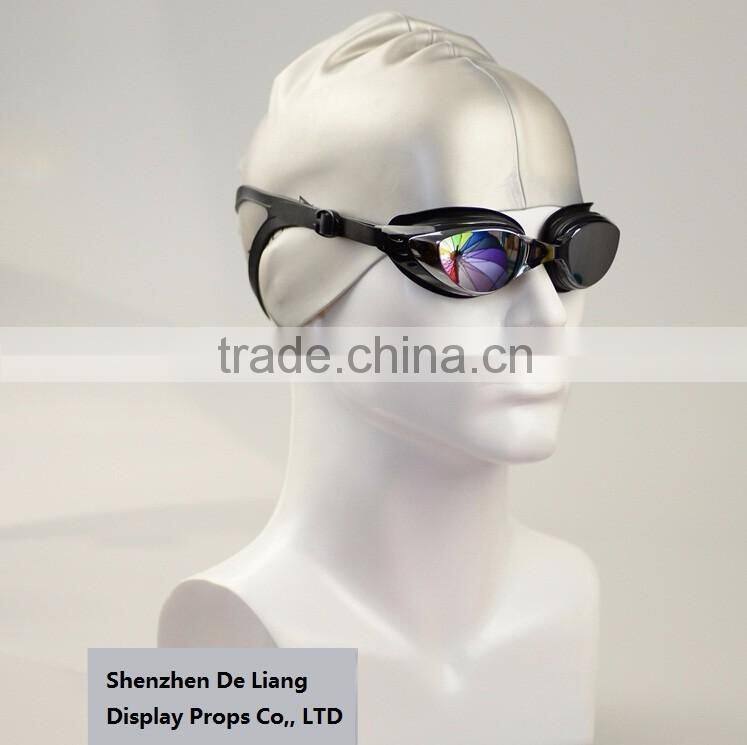 High-grade head Male head fake head goggles display shelf Men scarf display shelf swimming display props