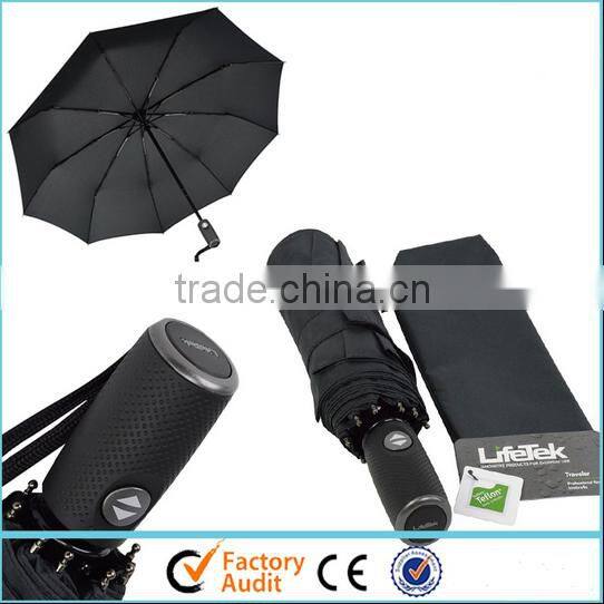 190T Fabric with Teflon Strong windproof superlight frame 8 ribs automatic travel umbrella with Aluminium frame