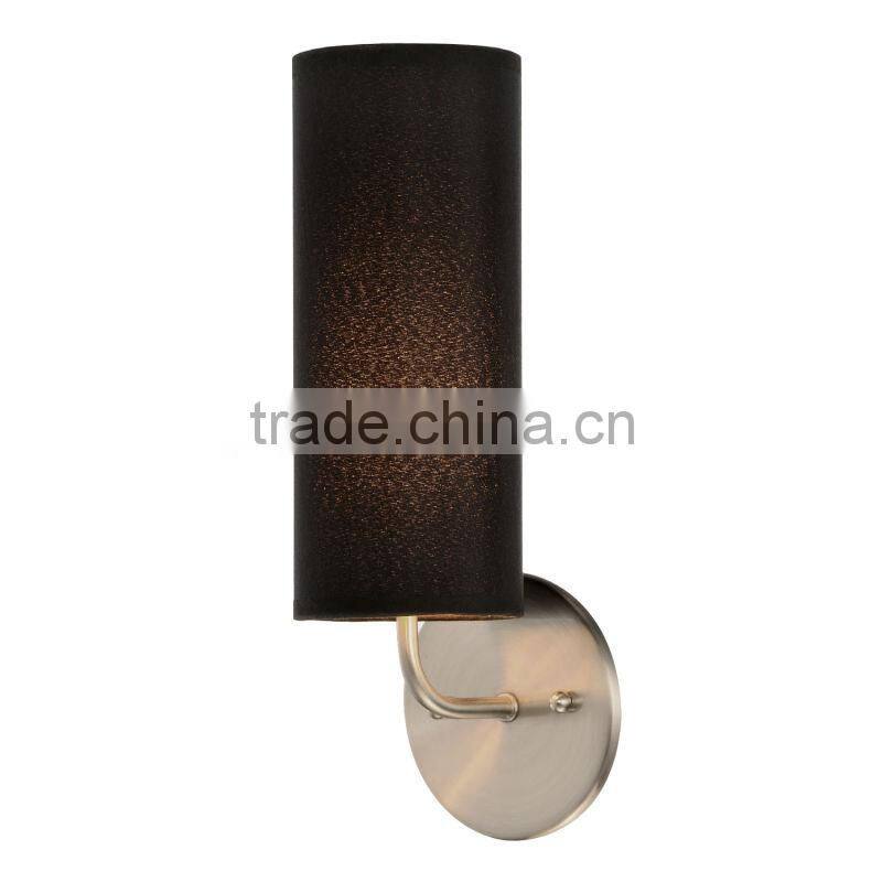 up and down metal wall light with black shade