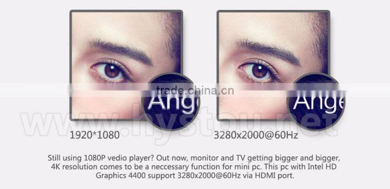 Hystou barebone Fanless Windows8.1 OS Mini PC with Intel Quad Core i5 - 4200u gaming pcs i5 4G RAM, 60G SSD + 160G HDD