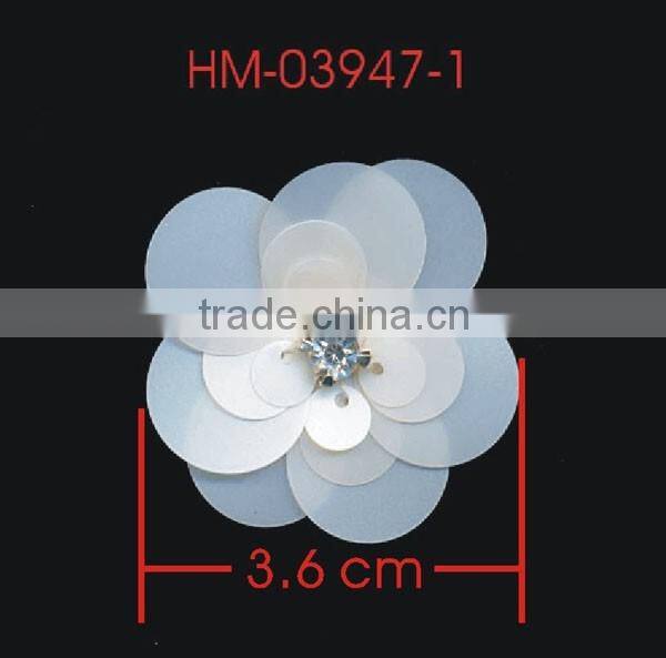 Handmade Rhinestone Layer White Flower Decorative For Dresses Gift Crafts