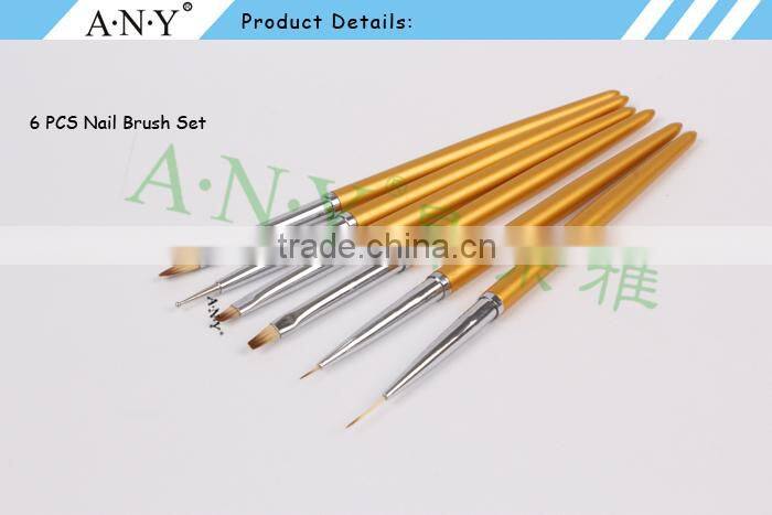 ANY Nail Art Crystal UV Gel Builder Using Metal Handle Flat Nail Brush UV Gel Beauty