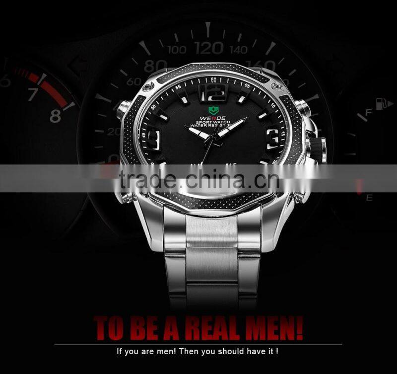 2014 WEIDE Men Watch JAPAN Miyota Quartz Watch ,touch screen hand watch ,red dial watches Luxury Brand Casual Watches WH2306-1