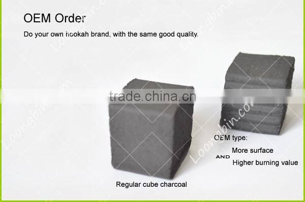 Long burning time hookah application coconut charcoal briquette