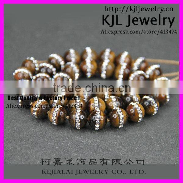GZKJL-CT0244 Natural Semi gem Beads, Tiger eye rhinestone ball beads