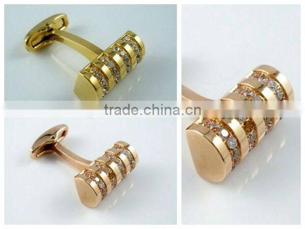 fashion jewelry new design cheap stainless steel gold plated cufflinks