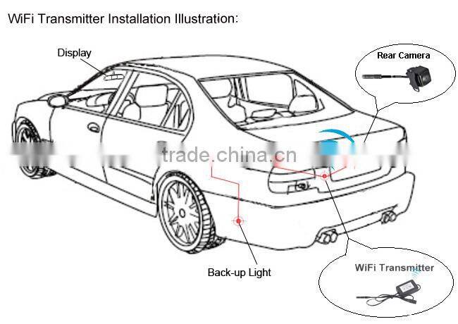 Wire free wireless reserving camera rearview car mirror special bracket