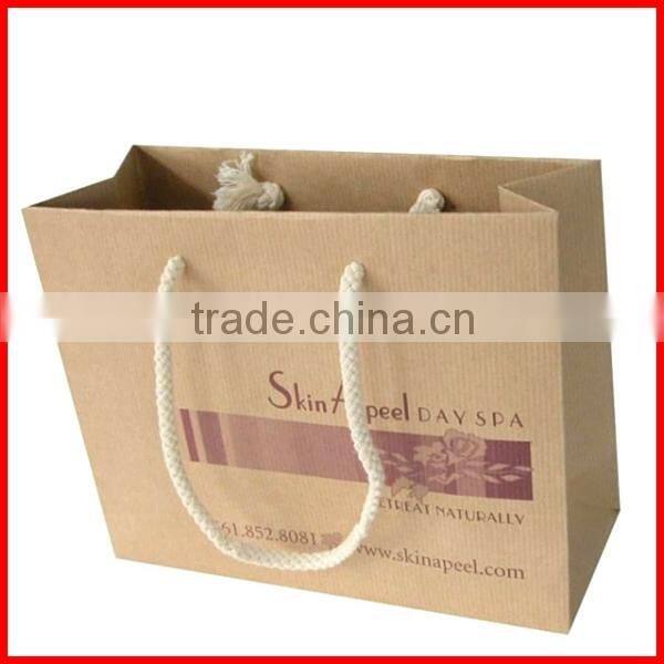 Simply Charming Decorative Cheap Custom Matte Brown Paper Bag With Logo Print