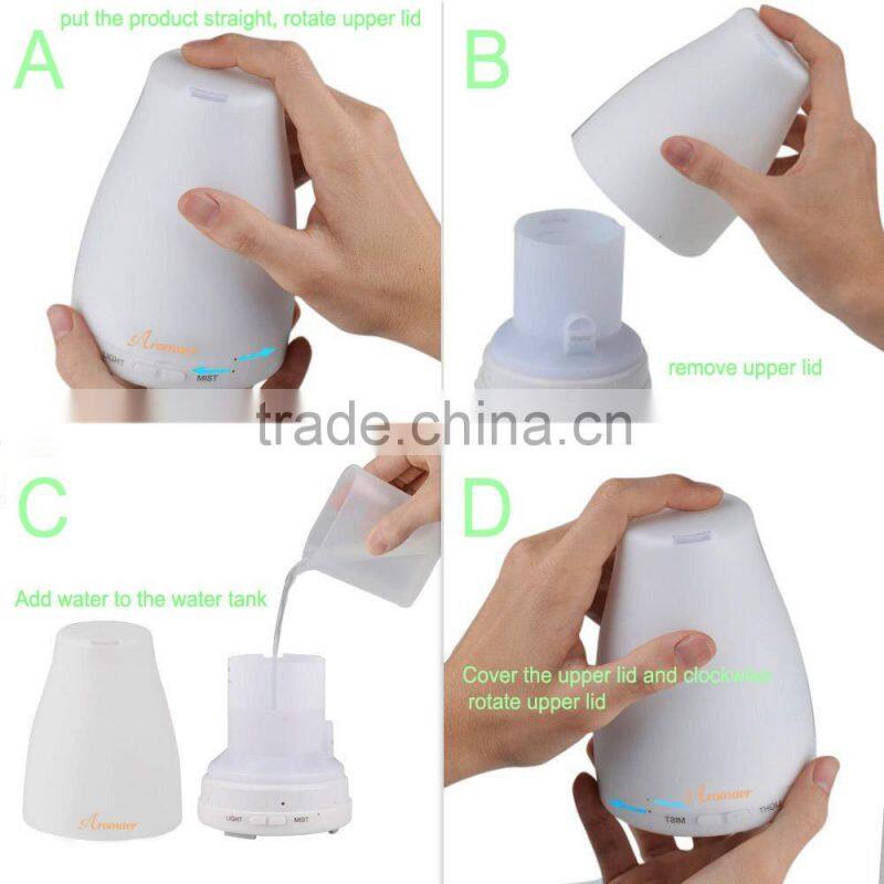 Wholesale 120ML ultrasonic aroma diffuser/essential oil diffuser/aromatherapy humidifier with led light