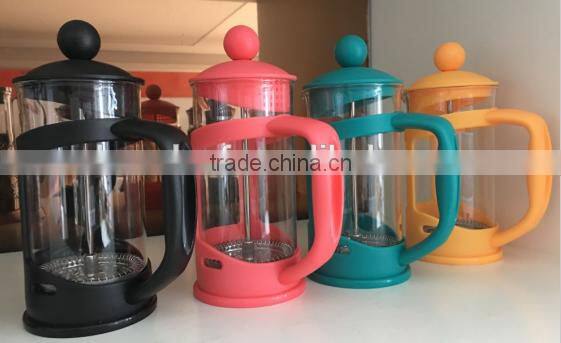 glass espresso coffee press,colorful coffee plunger,plastic coffee maker