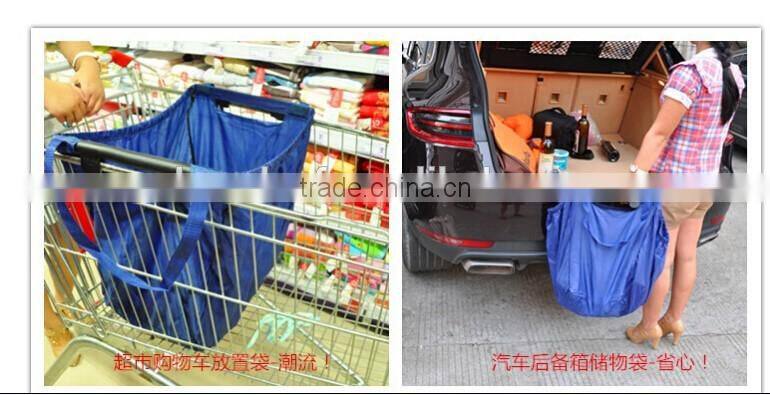 Foldable trolley cart supermarket shopping bags, multifunctional reusable shopping cart bags