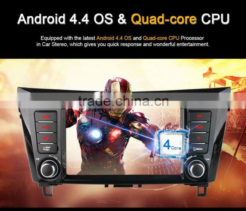 Ownice quad core android 4.4 car gps navigation for nissan qashqai/x-trial 16 ROM support DVR TPMS