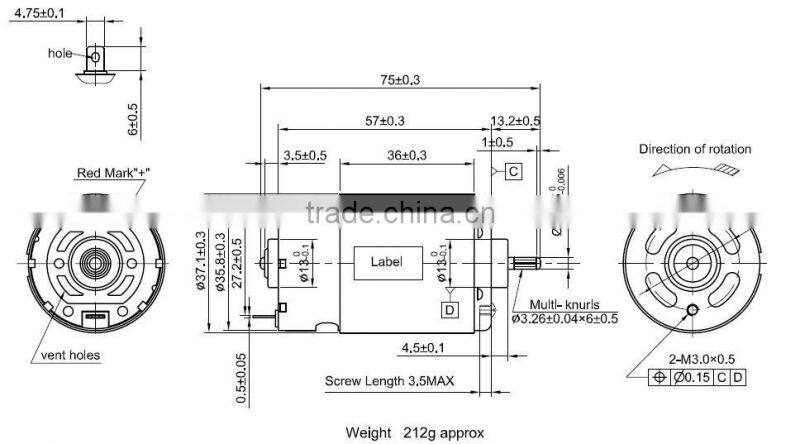 RS-555H 12v dc electric micro motor for kids cars