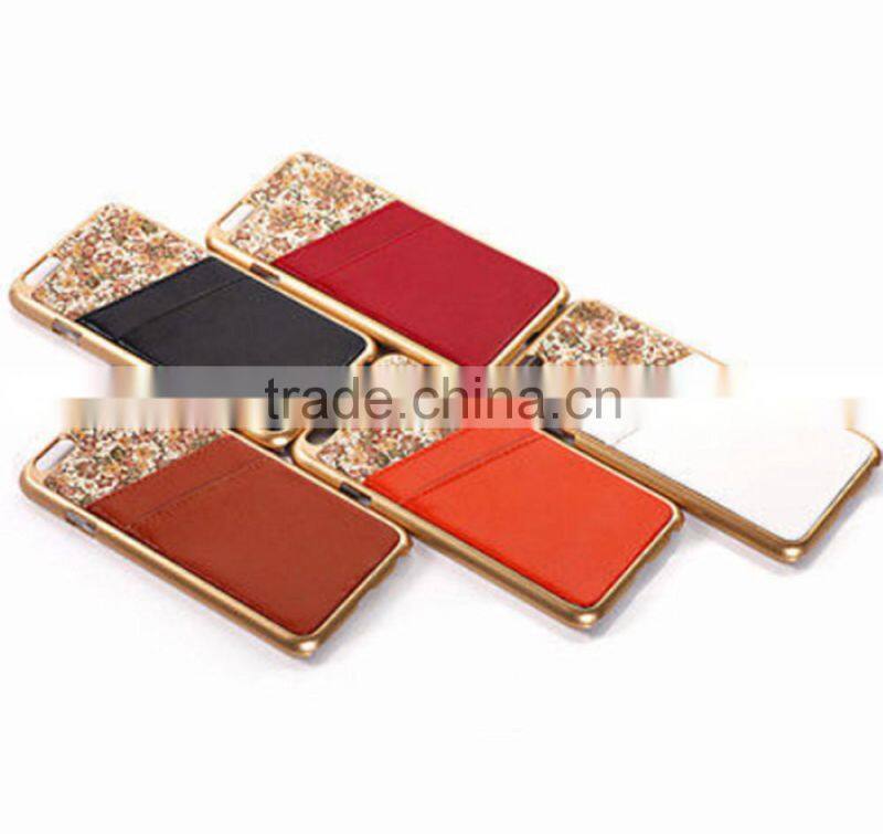 2015 new design smart leather cover case for iphone 6 with back card slot