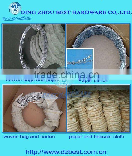 low price galvanized concertina razor barbed wire