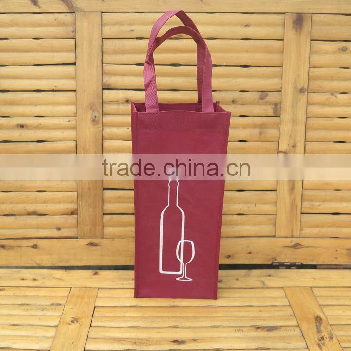 Two Bottle Screen Logo Non Woven Bag For Wine