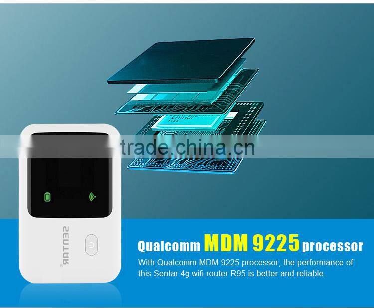 Sentar R95 4G LTE FDD SIM card Slot wifi sharing router 2100mAh power bank wireless router