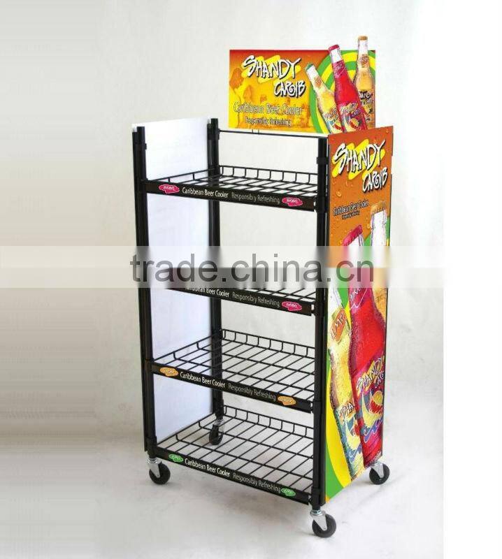 NEW wire floor liquor bottle display rack HXS-1355