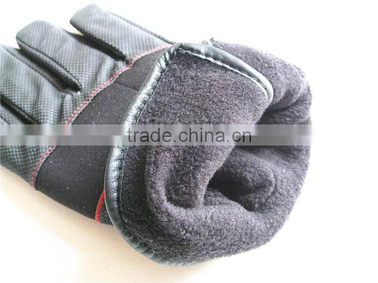 Men Winter Warm Windproof PU Gloves