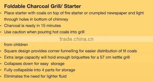 Galvanization Foldable charcoal starter
