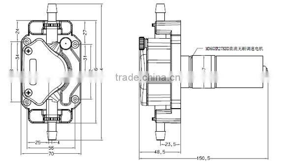 JIHPUMP OEM peristaltic pump quick-install panel type of flow rate less than 1738ml/min