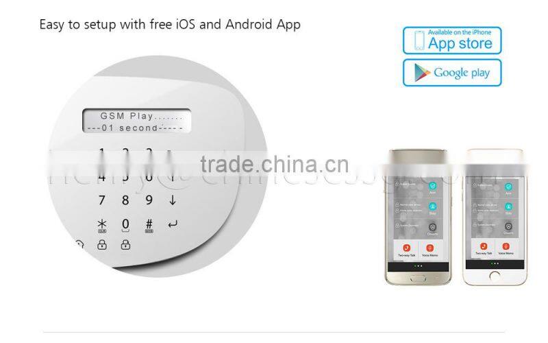 Multi-language Dual Network PSTN GSM DIY burglar alarm systems with LCD dislay Touch Keypad and free APP operated